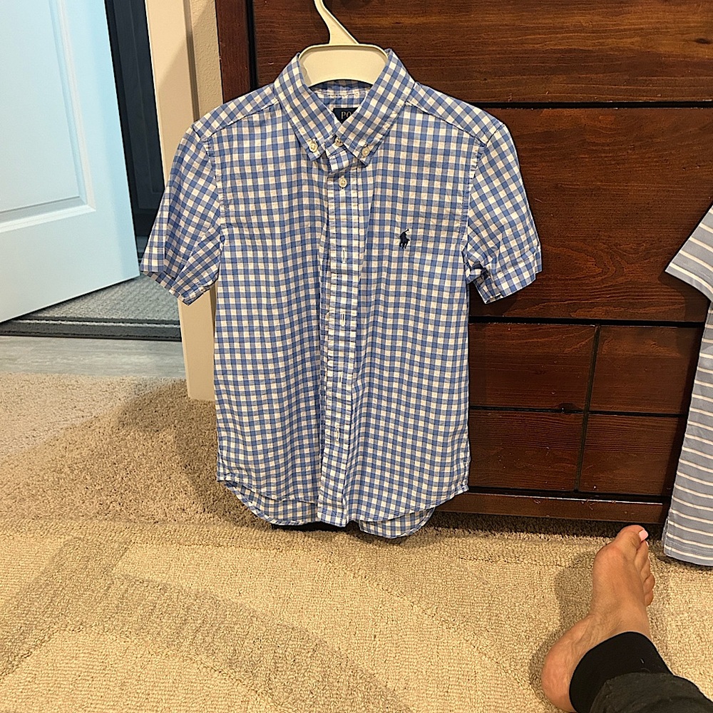 Polo Ralph Lauren Blue Checkered Kids Button Down Shirt